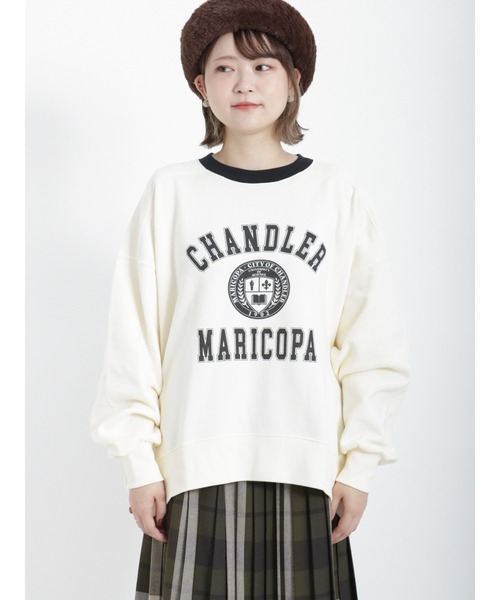 Samansa Mos2（サマンサ モスモス）の「裏起毛配色リブスウェット（Tシャツ/カットソー・レディース・ブラック/ダークブラウン/グリーン/キナリ・ﾌﾘ-）」の13枚目の写真