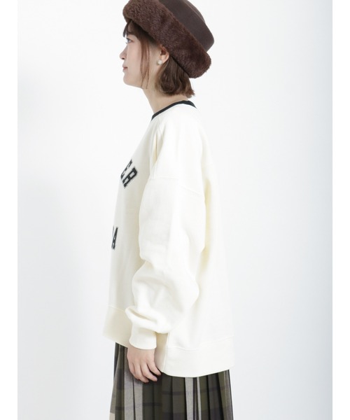 Samansa Mos2（サマンサ モスモス）の「裏起毛配色リブスウェット（Tシャツ/カットソー・レディース・ブラック/ダークブラウン/グリーン/キナリ・ﾌﾘ-）」の14枚目の写真