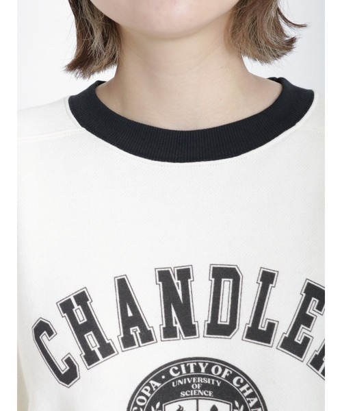 Samansa Mos2（サマンサ モスモス）の「裏起毛配色リブスウェット（Tシャツ/カットソー・レディース・ブラック/ダークブラウン/グリーン/キナリ・ﾌﾘ-）」の16枚目の写真