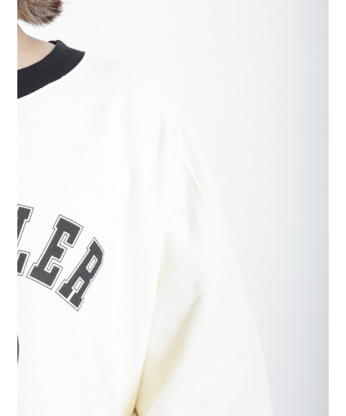 Samansa Mos2（サマンサ モスモス）の「裏起毛配色リブスウェット（Tシャツ/カットソー・レディース・ブラック/ダークブラウン/グリーン/キナリ・ﾌﾘ-）」の17枚目の写真