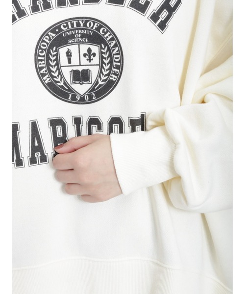 Samansa Mos2（サマンサ モスモス）の「裏起毛配色リブスウェット（Tシャツ/カットソー・レディース・ブラック/ダークブラウン/グリーン/キナリ・ﾌﾘ-）」の18枚目の写真