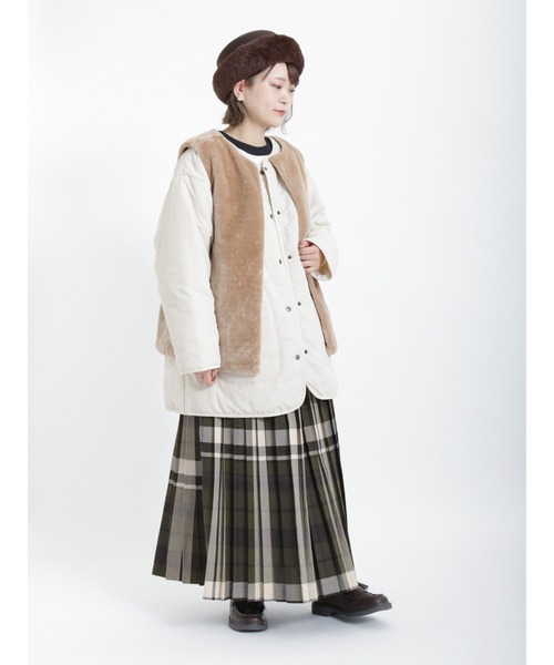 Samansa Mos2（サマンサ モスモス）の「裏起毛配色リブスウェット（Tシャツ/カットソー・レディース・ブラック/ダークブラウン/グリーン/キナリ・ﾌﾘ-）」の7枚目の写真