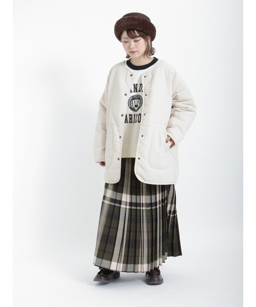 Samansa Mos2（サマンサ モスモス）の「裏起毛配色リブスウェット（Tシャツ/カットソー・レディース・ブラック/ダークブラウン/グリーン/キナリ・ﾌﾘ-）」の8枚目の写真