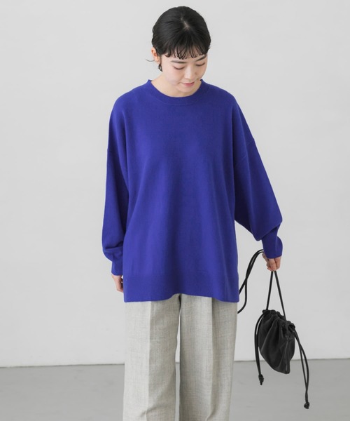 かぐれ（カグレ）の「ウールカシミヤワイドチュニック（ニット/セーター・レディース・ロイヤルブルー/ライトグレー/オリーブ・FREE）」の11枚目の写真