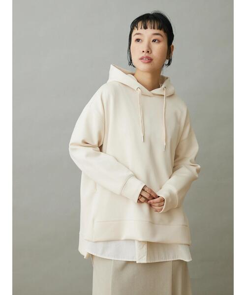 CRAFT STANDARD BOUTIQUE(クラフトスタンダードブティック)の「ポンチパーカープルオーバー(スウェット・レディース・イエロー/アイボリー/グレイッシュブルー・M/L)」の4枚目の写真