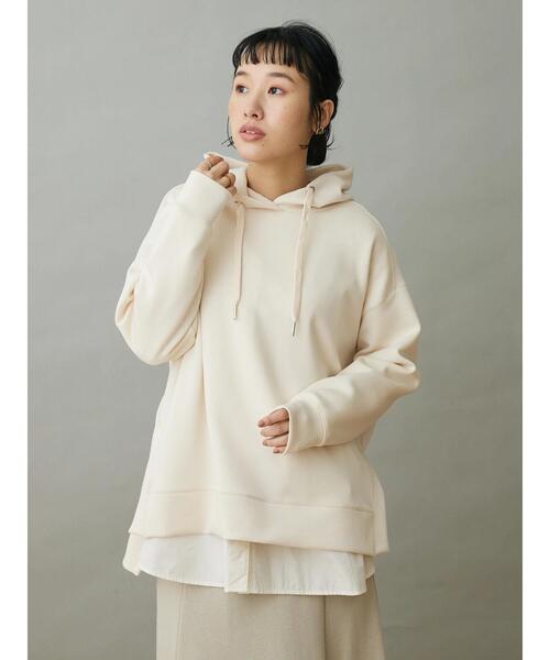 CRAFT STANDARD BOUTIQUE(クラフトスタンダードブティック)の「ポンチパーカープルオーバー(スウェット・レディース・イエロー/アイボリー/グレイッシュブルー・M/L)」の7枚目の写真