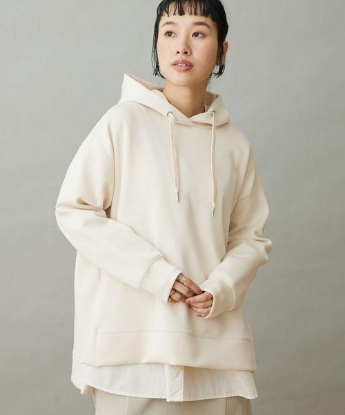 CRAFT STANDARD BOUTIQUE(クラフトスタンダードブティック)の「ポンチパーカープルオーバー(スウェット・レディース・イエロー/アイボリー/グレイッシュブルー・M/L)」の2枚目の写真