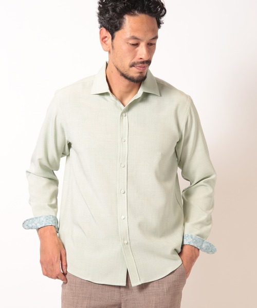MEN'S BIGI（メンズビギ）の「リネンライクストレッチシャツ（シャツ/ブラウス・メンズ・グリーン/ピンク/ネイビー/ホワイト・01/02/03/04）」の17枚目の写真