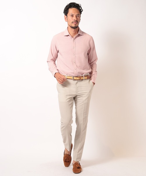 MEN'S BIGI（メンズビギ）の「リネンライクストレッチシャツ（シャツ/ブラウス・メンズ・グリーン/ピンク/ネイビー/ホワイト・01/02/03/04）」の11枚目の写真