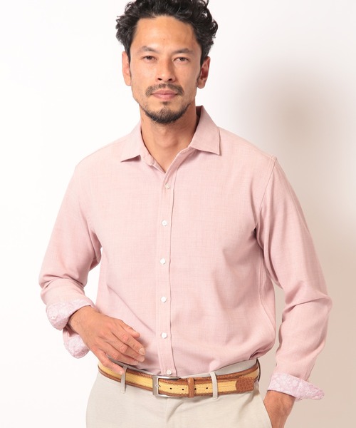 MEN'S BIGI（メンズビギ）の「リネンライクストレッチシャツ（シャツ/ブラウス・メンズ・グリーン/ピンク/ネイビー/ホワイト・01/02/03/04）」の21枚目の写真