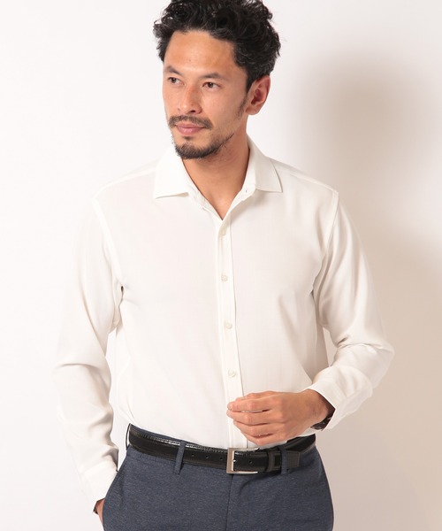 MEN'S BIGI（メンズビギ）の「リネンライクストレッチシャツ（シャツ/ブラウス・メンズ・グリーン/ピンク/ネイビー/ホワイト・01/02/03/04）」の14枚目の写真