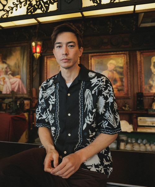 WILD LIFE TAILOR Adam et Rope'（ワイルドテーラーアダムエロペ　）の「【WILD LIFE TAILOR】ハワイアン ショートスリーブ シャツ（シャツ/ブラウス・メンズ・ブラック系その他2/ブルー系その他2・M/L）」の2枚目の写真