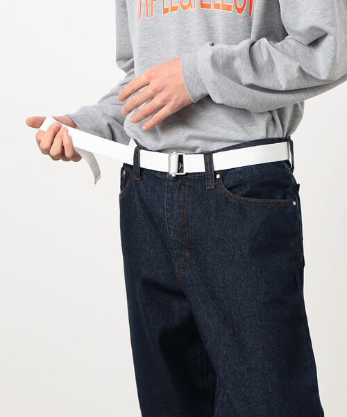 Purple&Yellow(パープルアンドイエロー)の「フランスカン テープベルト(ベルト・メンズ・ホワイト/ブラック/ブルー/グリーン/マスタード・FREE)」の2枚目の写真