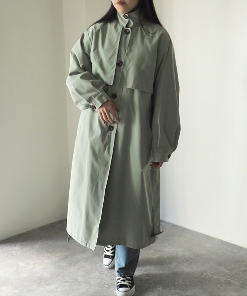 Riberry（リベリー）の「胸ヨーク付きステンカラートレンチコート（トレンチコート・レディース・ベージュ/グリーン/ライトベージュ・MEDIUM）」の5枚目の写真