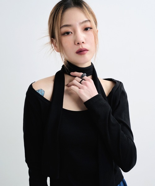 UNE MANSION（ユヌマンション）の「ラウンドシェープフェイクパール3ピースリングセット（リング・レディース・アイボリー/ブラック/ホワイト・ONE SIZE）」の11枚目の写真