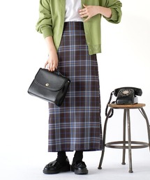 e-zakkamania stores | チェック柄 ハイウエスト Iラインスカート(スカート)