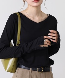 atONE Vネック指空き長袖Tシャツ