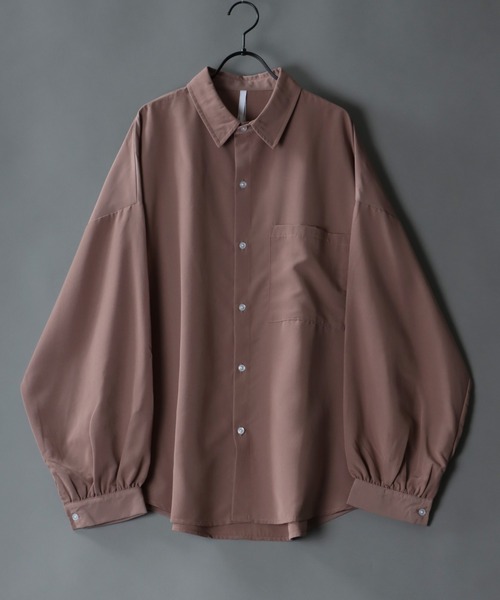SITRY(シトリー)の「Balloon Sleeve Oversize Drop shoulder Shirt/バルーンスリーブ オーバーサイズ ドロップショルダーシャツ(シャツ/ブラウス・メンズ・モカ/ホワイト/サックスブルー/ブラック/グリーン/ベージュ・L/XL/M)」の4枚目の写真