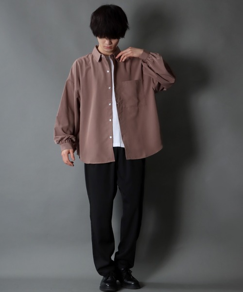 SITRY(シトリー)の「Balloon Sleeve Oversize Drop shoulder Shirt/バルーンスリーブ オーバーサイズ ドロップショルダーシャツ(シャツ/ブラウス・メンズ・モカ/ホワイト/サックスブルー/ブラック/グリーン/ベージュ・L/XL/M)」の17枚目の写真
