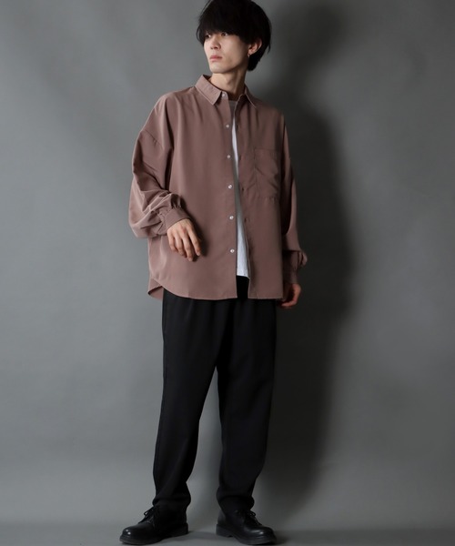 SITRY(シトリー)の「Balloon Sleeve Oversize Drop shoulder Shirt/バルーンスリーブ オーバーサイズ ドロップショルダーシャツ(シャツ/ブラウス・メンズ・モカ/ホワイト/サックスブルー/ブラック/グリーン/ベージュ・L/XL/M)」の18枚目の写真