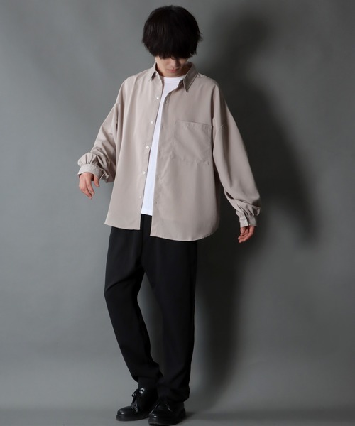 SITRY(シトリー)の「Balloon Sleeve Oversize Drop shoulder Shirt/バルーンスリーブ オーバーサイズ ドロップショルダーシャツ(シャツ/ブラウス・メンズ・モカ/ホワイト/サックスブルー/ブラック/グリーン/ベージュ・L/XL/M)」の20枚目の写真