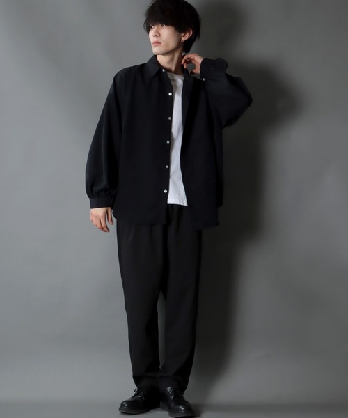SITRY(シトリー)の「Balloon Sleeve Oversize Drop shoulder Shirt/バルーンスリーブ オーバーサイズ ドロップショルダーシャツ(シャツ/ブラウス・メンズ・モカ/ホワイト/サックスブルー/ブラック/グリーン/ベージュ・L/XL/M)」の16枚目の写真