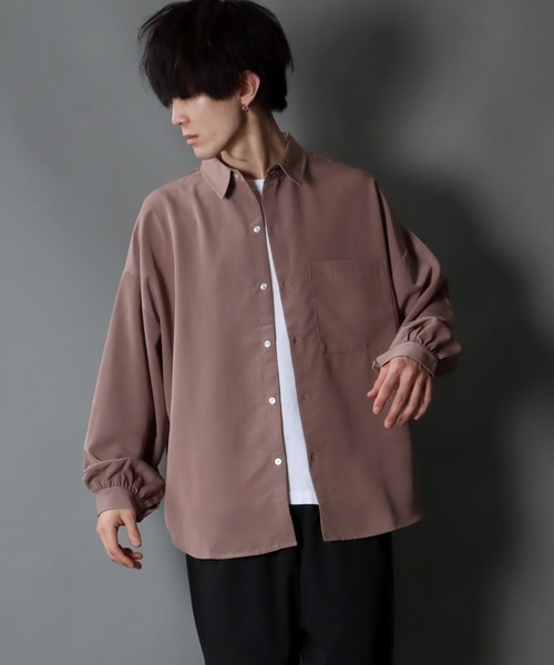 SITRY(シトリー)の「Balloon Sleeve Oversize Drop shoulder Shirt/バルーンスリーブ オーバーサイズ ドロップショルダーシャツ(シャツ/ブラウス・メンズ・モカ/ホワイト/サックスブルー/ブラック/グリーン/ベージュ・L/XL/M)」の9枚目の写真