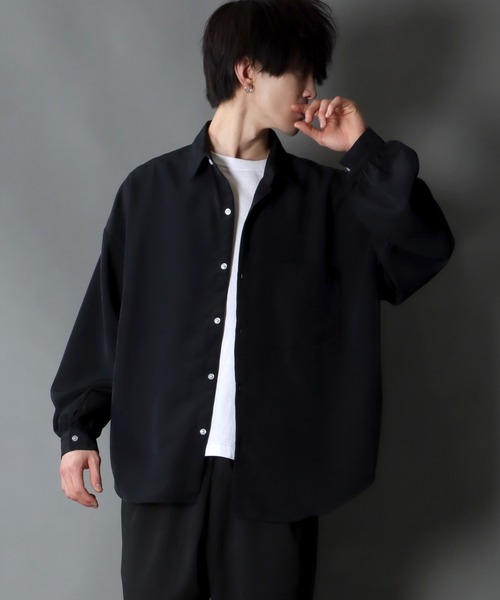 SITRY(シトリー)の「Balloon Sleeve Oversize Drop shoulder Shirt/バルーンスリーブ オーバーサイズ ドロップショルダーシャツ(シャツ/ブラウス・メンズ・モカ/ホワイト/サックスブルー/ブラック/グリーン/ベージュ・L/XL/M)」の8枚目の写真