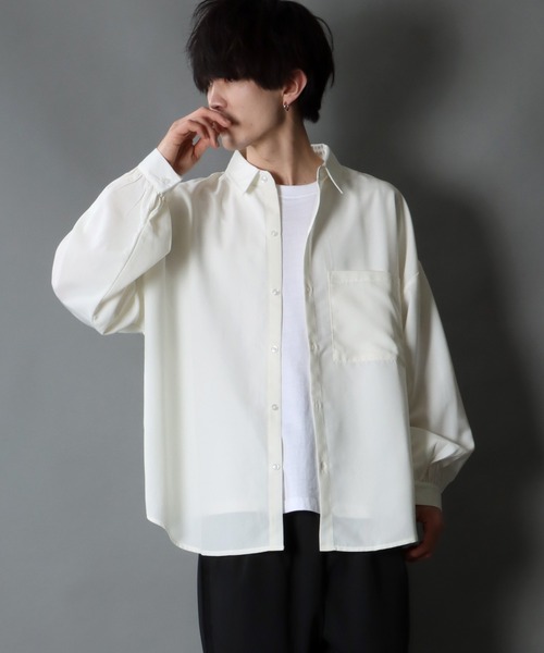 セール】Balloon Sleeve Oversize Drop shoulder Shirt/バルーン