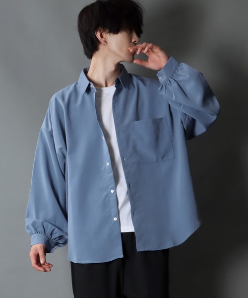 セール】Balloon Sleeve Oversize Drop shoulder Shirt/バルーン