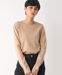 OPAQUE.CLIP | シルキーブレンドボタンデザインスリーブニットプルオーバー(ニット/セーター)