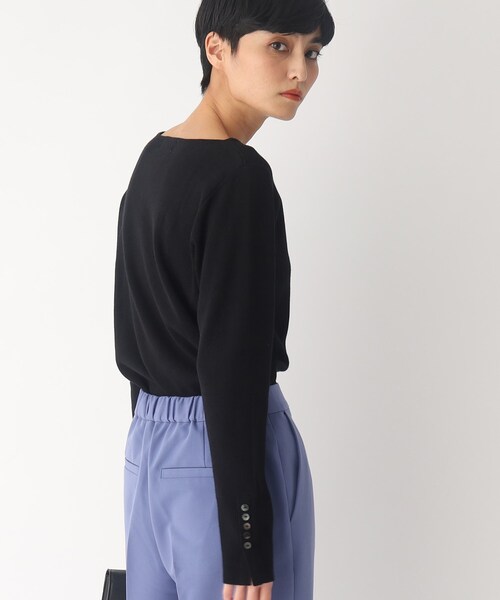 OPAQUE.CLIP（オペークドットクリップ）の「◆シルキーブレンドボタン デザインスリーブニットプルオーバー（ニット/セーター・レディース・ブラック/ダークグリーン/ベージュ/ホワイト系/ホワイト系5/ピンク系・36/38/40/42）」の15枚目の写真