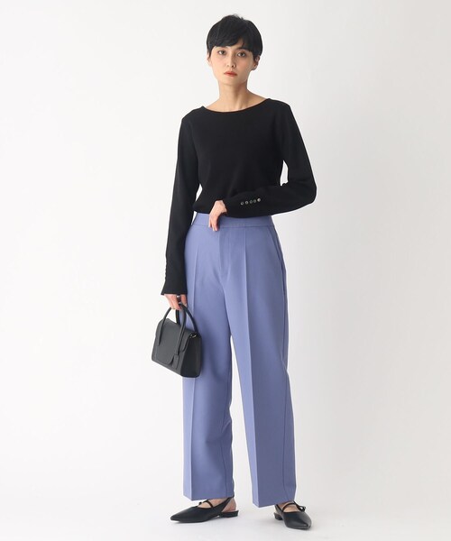 OPAQUE.CLIP（オペークドットクリップ）の「◆シルキーブレンドボタン デザインスリーブニットプルオーバー（ニット/セーター・レディース・ブラック/ダークグリーン/ベージュ/ホワイト系/ホワイト系5/ピンク系・36/38/40/42）」の18枚目の写真