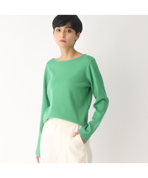 OPAQUE.CLIP（オペークドットクリップ）の「◆シルキーブレンドボタン デザインスリーブニットプルオーバー（ニット/セーター・レディース・ブラック/ダークグリーン/ベージュ/ホワイト系/ホワイト系5/ピンク系・36/38/40/42）」の22枚目の写真