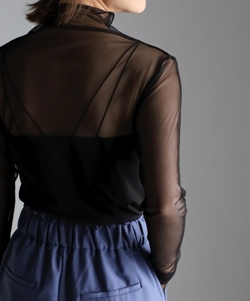 Bonjour Sagan（ボンジュールサガン）の「メッシュハイネックプルオーバー（Tシャツ/カットソー・レディース・ブラック・FREE）」の12枚目の写真