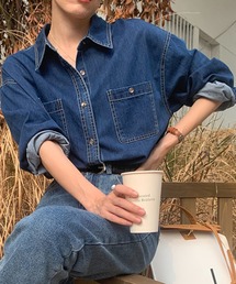 DAY CLOSET | レディース マニッシュキリカエデニムブラウス(シャツ/ブラウス)