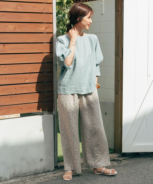 URBAN RESEARCH DOORS（アーバンリサーチドアーズ）の「リネンキャンディスリーブプルオーバー（シャツ/ブラウス・レディース・ブラック/パープル系その他/ミント・MEDIUM）」の10枚目の写真