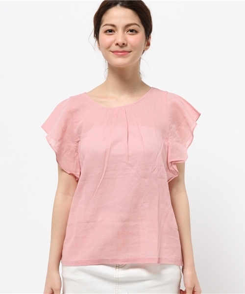 OUTLET（アウトレット）の「【CIAOPANIC TYPY】フリルスリーブブラウス（シャツ/ブラウス・レディース・ピンク/ホワイト/イエロー・FREE）」の4枚目の写真