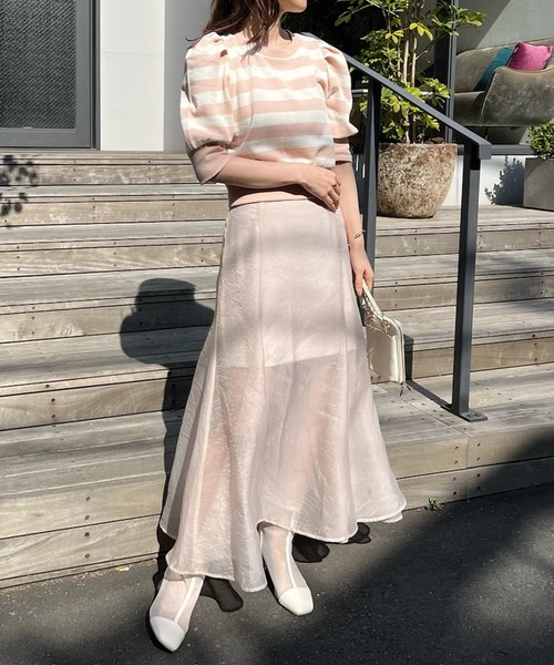 one after another NICE CLAUP（ワンアフターアナザーナイスクラップ）の「ボリュームスリーブがポイント/ボーダートップス（スウェット・レディース・グレー系その他/ピンク系その他/ブラック系その他・FREE）」の13枚目の写真