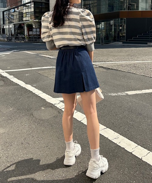 one after another NICE CLAUP（ワンアフターアナザーナイスクラップ）の「ボリュームスリーブがポイント/ボーダートップス（スウェット・レディース・グレー系その他/ピンク系その他/ブラック系その他・FREE）」の15枚目の写真