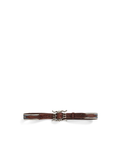 RRL（ダブル アール エル）の「ハンドウーブン ジャカード & レザー