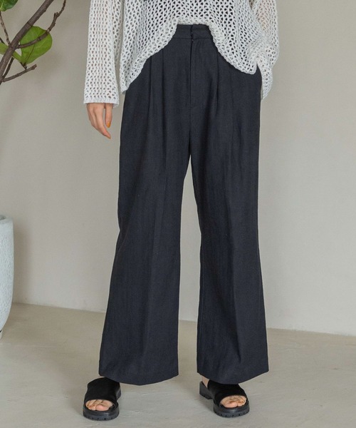 eL（エル）の「【eL】Manish Wide Pants/196481（その他パンツ・レディース・ホワイト/ブラック/ナチュラル・FREE）」の3枚目の写真