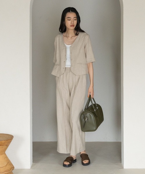 eL（エル）の「【eL】Manish Wide Pants/196481（その他パンツ・レディース・ホワイト/ブラック/ナチュラル・FREE）」の19枚目の写真