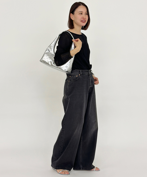 【美品】HAIKURE/ハイクル　BETHANY ワイド デニムパンツ　ブラック HAIKURE/ハイクル】BETHANY Black（デニムパンツ・ジーンズ