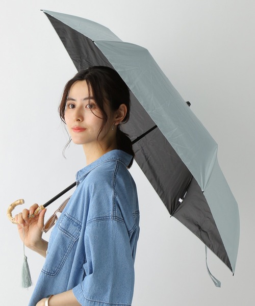 LEPSIM（レプシィム）の「晴雨兼用/折り畳み傘[無地]　178056（折りたたみ傘・レディース・ライトグレー/ライトグリーン/オレンジ・ONE SIZE）」の3枚目の写真
