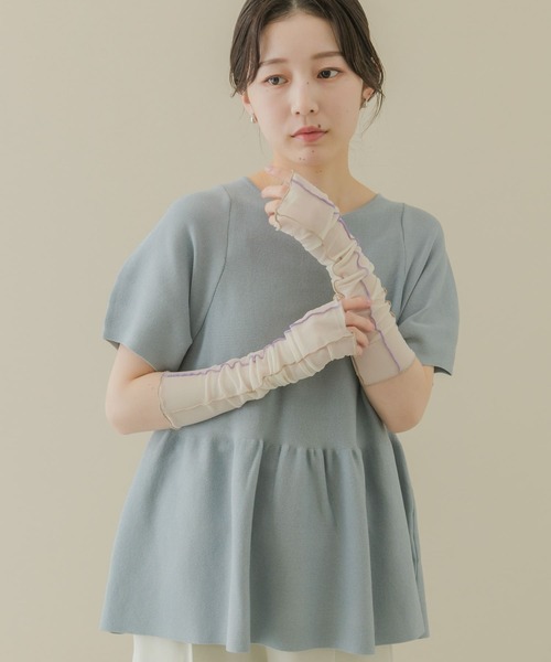 SMELLY（スメリー）の「シアーメローアームカバー（アームカバー・レディース・ブルー/ホワイト/ミント・-）」の10枚目の写真