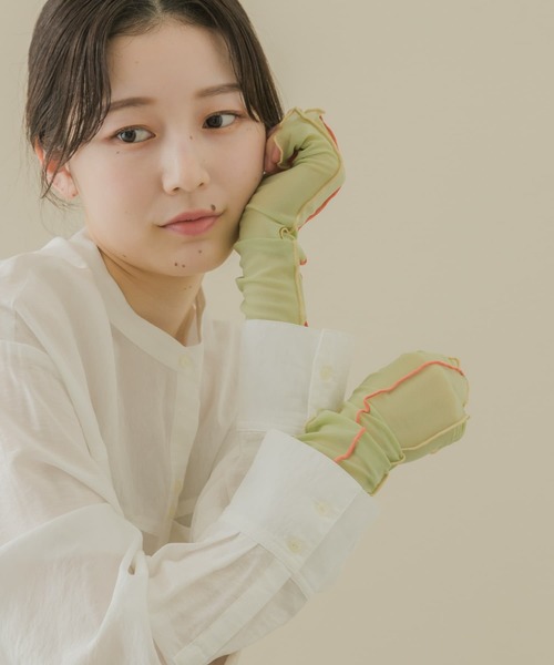 SMELLY（スメリー）の「シアーメローアームカバー（アームカバー・レディース・ブルー/ホワイト/ミント・-）」の12枚目の写真