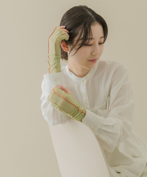 SMELLY（スメリー）の「シアーメローアームカバー（アームカバー・レディース・ブルー/ホワイト/ミント・-）」の13枚目の写真