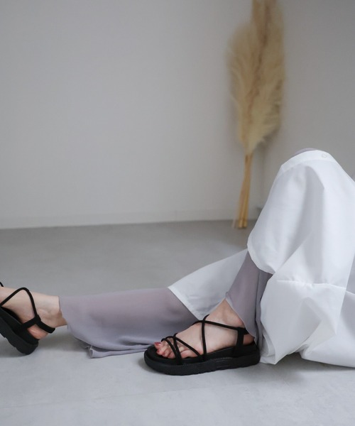 sakishimatokyo（サキシマトーキョー）の「シアーパンツ（その他パンツ・レディース・ブラック/ライトグレー/ネイビー/ライトパープル・FREE）」の22枚目の写真