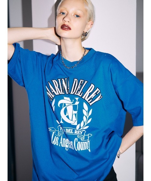 ENVYM(アンビー)の「カレッジロゴBIG T(Tシャツ/カットソー・レディース・ホワイト/ブラック/ブルー・FREE)」の15枚目の写真